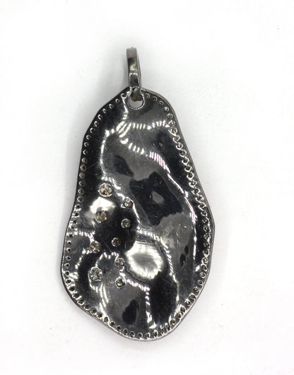 Unshape Silver Pave Diamond Pendant
