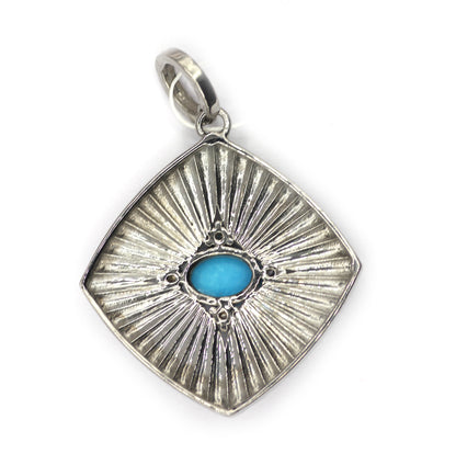 Turquoise sterling silver Diamond pendant