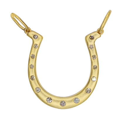 Horse Shoe 14k Solid Gold Diamond Pendants.
