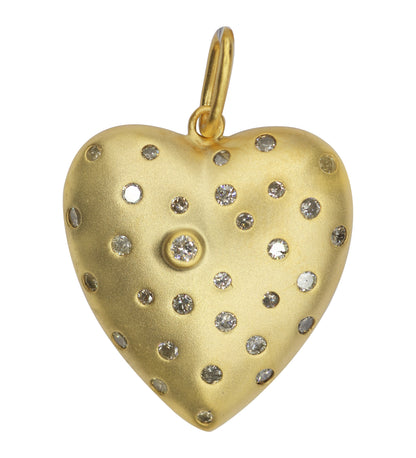 Heart 14k Solid Gold Diamond Pendants.