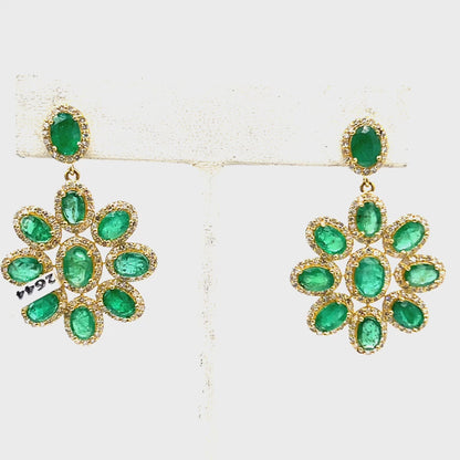 Flower 14k Solid Gold Diamond Earring