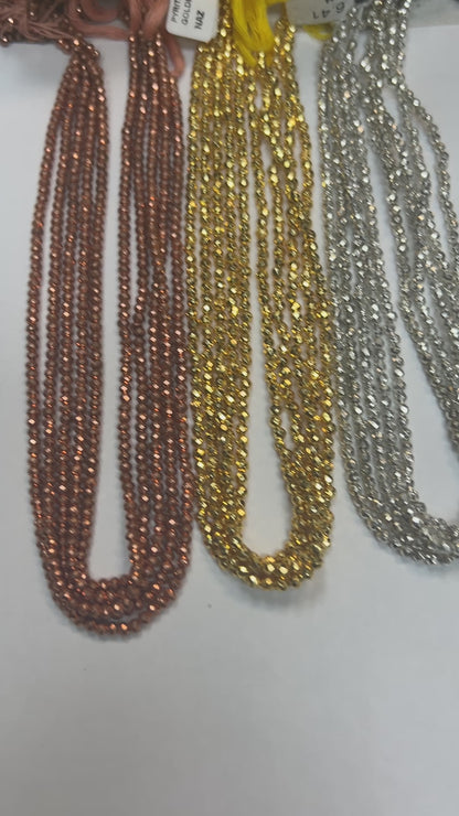 PYRITE COATED ROUND FACETED 3-4MM