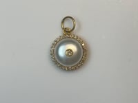 14K Gold Coin Pendant with Pearls