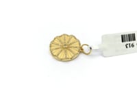 Round 14k Solid Gold Diamond Pendants