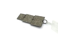 Rectangle Silver Pave Diamond Pendant