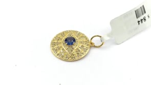 Evil Eye 14k Solid Gold Diamond Pendants.