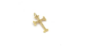 14K Solid Gold Cross Diamond Pendants. Approx Size 0.88 "(12 x 22 mm)