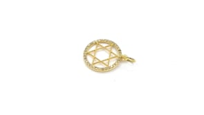 Round 14k Solid Gold Diamond Pendants.