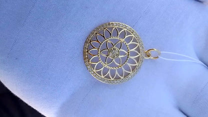 Round 14k Solid Gold Diamond Pendants.