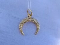 Moon 14k Solid Gold Diamond Pendants.