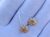 Flower 14k Gold Diamond Stud Earring