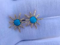 Star 14k Gold Diamond  Stud Earring