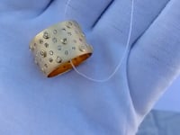Cigar Band  14k Solid Gold Diamond Rings.