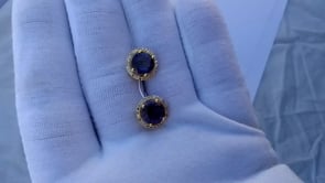 Round 14k Gold Diamond  Stud Earring