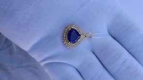 Pear 14k Solid Gold Diamond Pendants