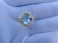 Blue Topaz 14k Solid Gold Diamond Rings.