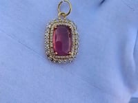 Oval 14k Solid Gold Diamond Pendants