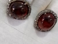Tourmuline 925 silver Diamond Earring Stud