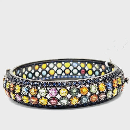 Multi Sapphire Diamond Bangle
