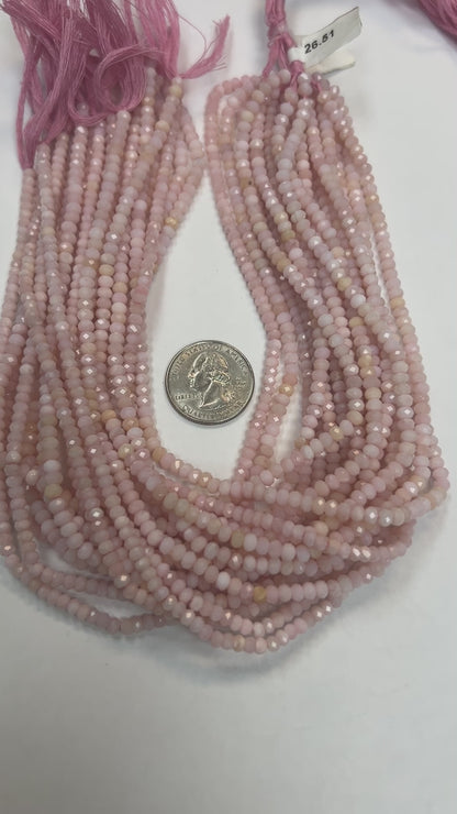 Opal, Pink Opal Round Faceted 3-4mm