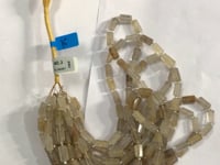 Quartz, Golden Rutilated quartz Faceted Tube Beads