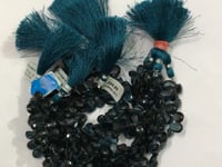 Topaz, London Blue Topaz Faceted Pear Beads