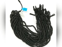 Spinel, Black Spinel Smooth Roundel Beads
