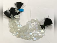 Moonstone, Rainbow Moonstone Faceted Coin Beads