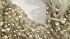 Moonstone, Mystic Moonstone Gemstone Beads Faceted Oval