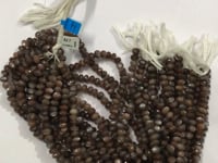 Moonstone Chocolate Faceted Roundel Beads, Natural Moonstone
