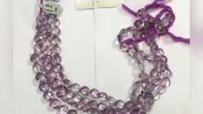 Amethyst Faceted Coin Beads
