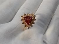Tourmaline 14k Solid Gold Diamond Rings