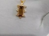 Tourmaline 14k Solid Gold Diamond Pendant