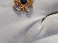 Rainbow Moonstone 14k Solid Gold Diamond Pendant