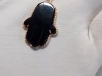 Hamsa hand 14k Solid Gold Diamond Pendant