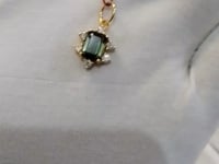 Tourmaline 14k Solid Gold Diamond Pendant