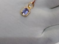 Tanzanite 14k Solid Gold Diamond Pendant
