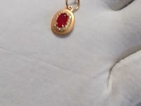 Ruby 14k Solid Gold Diamond Pendant