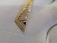 Multi Line 14k Solid Gold Diamond Pendant