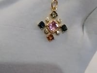 Tourmaline 14k Solid Gold Diamond Pendant