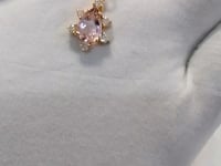 Morganite 14k Solid Gold Diamond Pendant