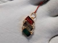 Tourmaline 14k Solid Gold Diamond Pendant