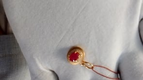 Ruby 14k Solid Gold Diamond Pendant