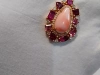Tourmaline 14k Solid Gold Diamond Pendant