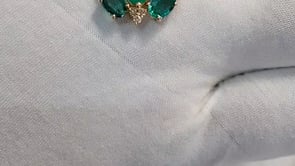Emerald 14k Solid Gold Diamond Pendant