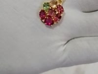 Tourmaline 14k Solid Gold Diamond Pendant