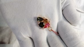 Tourmaline 14k Solid Gold Diamond Pendant