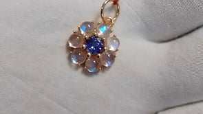 Tanzanite 14k Solid Gold Pendant With Rainbow Stone