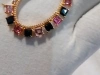 Tourmaline Stone 14k Solid Gold Diamond Pendant
