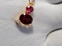 Tourmaline 14k Solid Gold Diamond Pendant